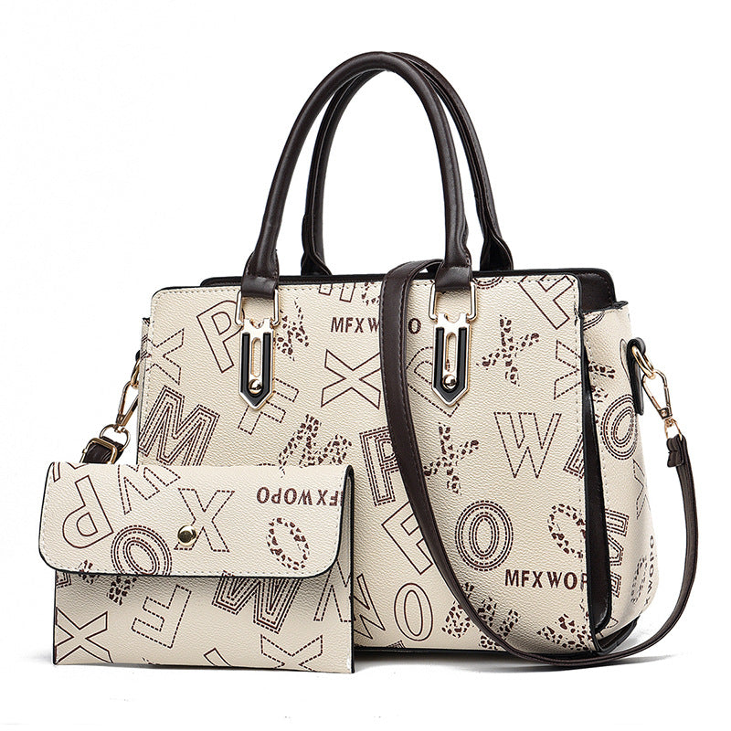 Women's Fashionable Printed Mother Portable Large Capacity Handbags