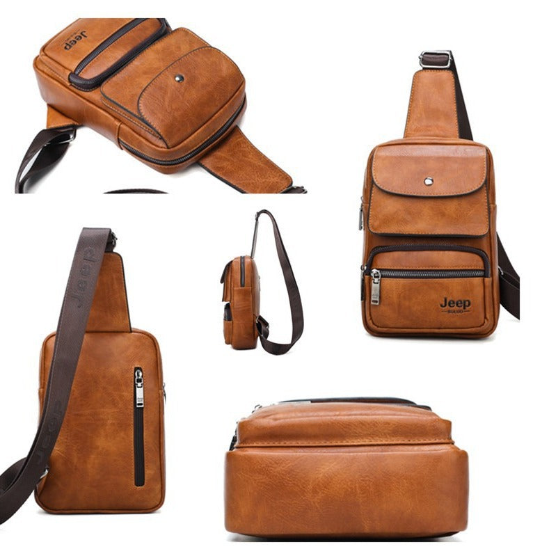 Men's Popular Korean Fashion Soft Leather Men's Handbags