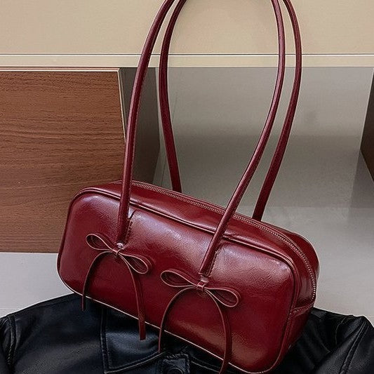 Women's Fashion Red Boston Summer Pillow Texture Bags