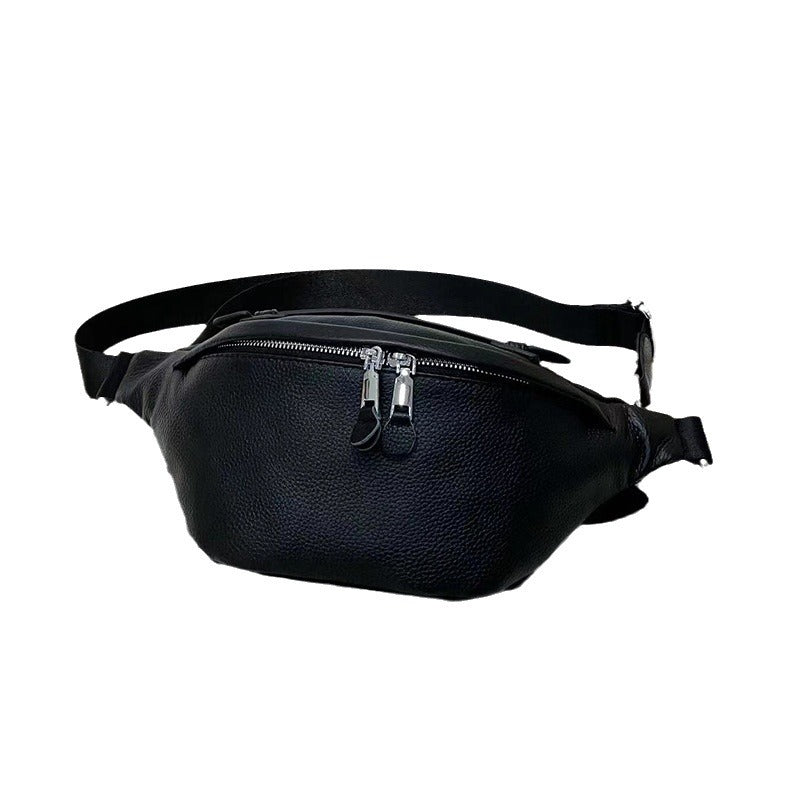 Women's Large Capacity First Layer Cowhide Trendy Waist Packs