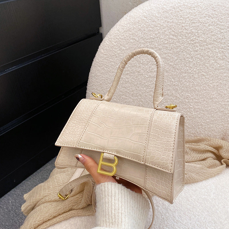 Women's Hourglass Crocodile Pattern Western Style Trendy High Quality Small Square Bags