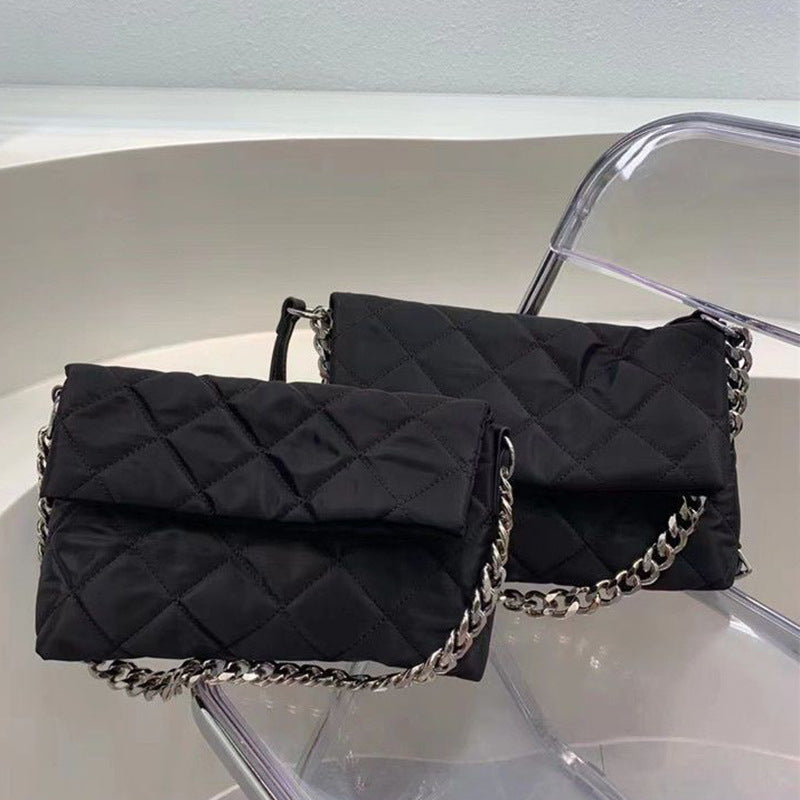 Women's Light Luxury Pleated Rhombus Oxford Fabric Cotton Chain Fashion Women's Messenger Bag