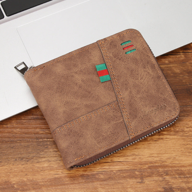 Men's Zipper Multifunctional One Pure Billfold Driving Men's Wallet
