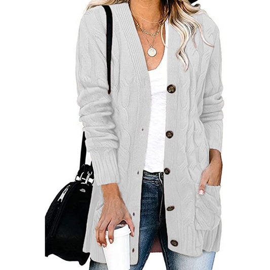 Women's Casual Knitted Large Loose Button Female Cardigans