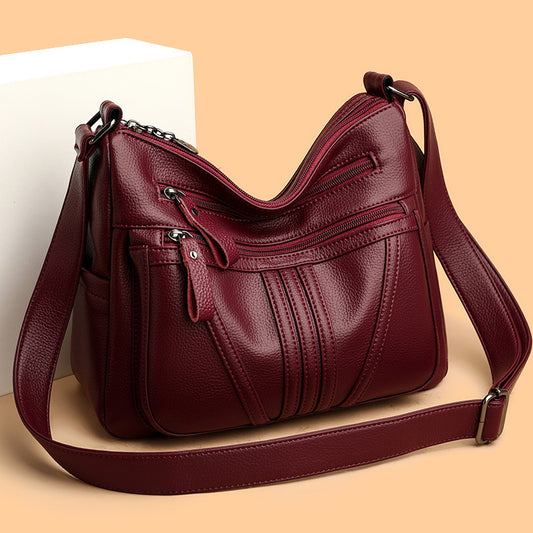 Women's Soft Leather Large Capacity Mom Fashionable Bags