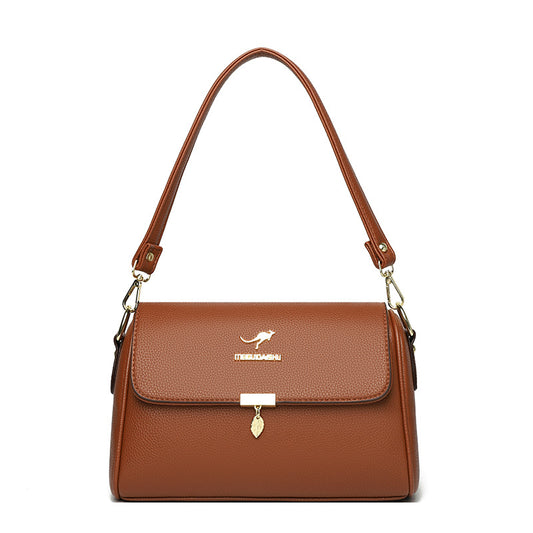 Women's Soft Leather Versatile Korean Mom Large Handbags