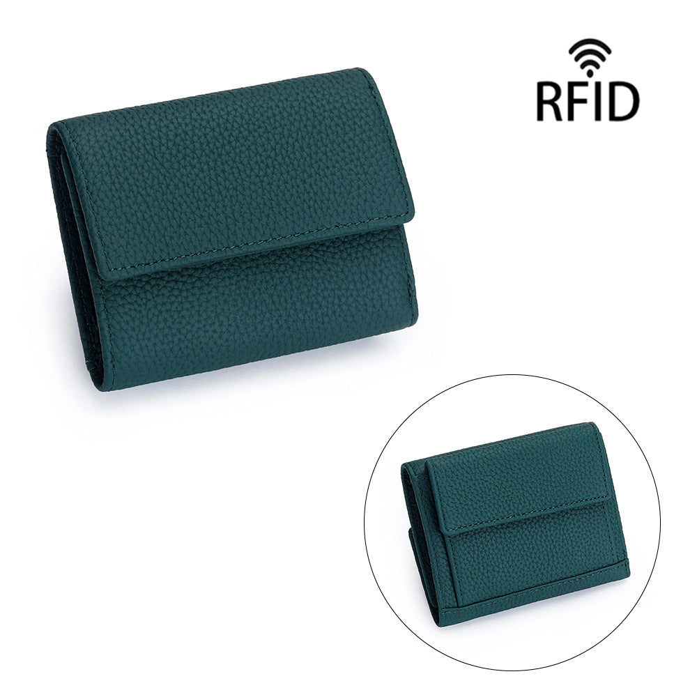Women's First Layer Cowhide Short Genuine Leather Fashion Style Mini Ladies Wallet