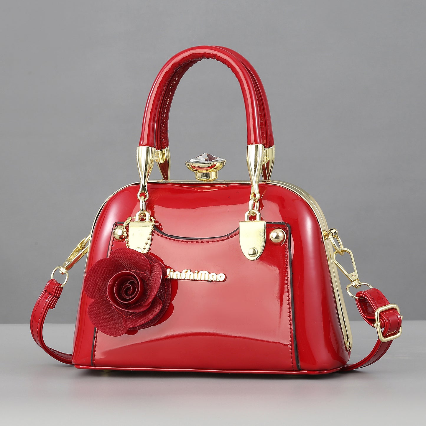 Textured Bright Leather Fashion Shell Dinner Handbags