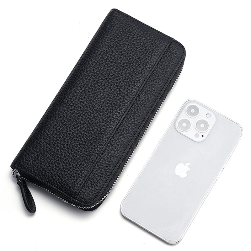 Women's & Men's & Genuine Leather Credit Long Clutch Purses