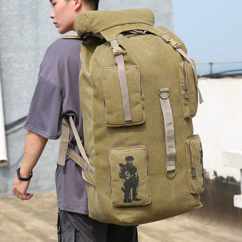 Men's Large Capacity Thickened Canvas Retro Fashion Backpacks