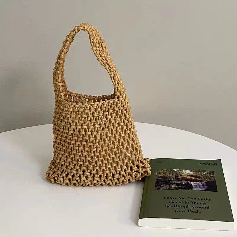 Handmade Woven Cotton String Hollow Style Fresh Bags