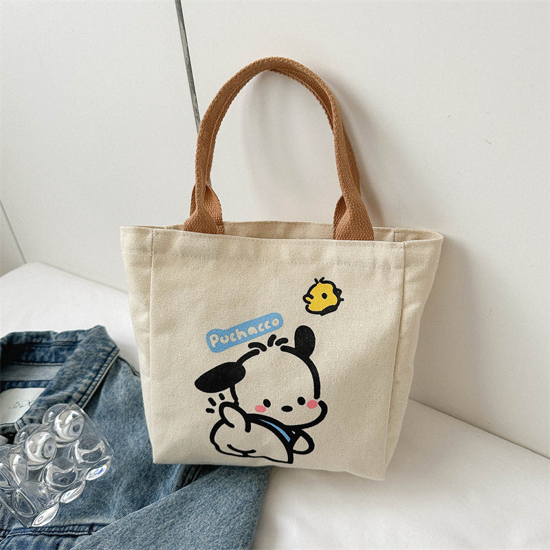 Canvas Cute Style Commuting Hand Lunch Design Women's Handbag