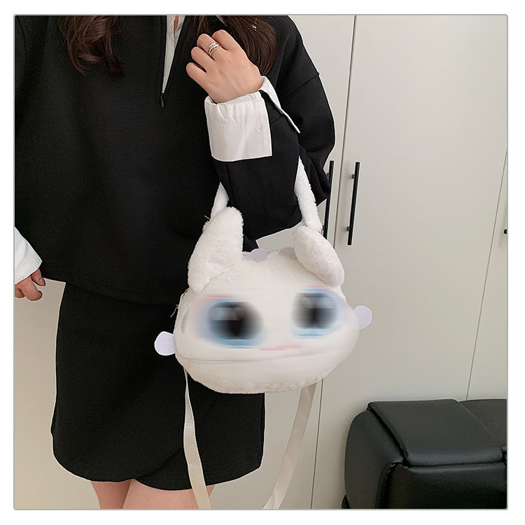 High Plush Cartoon Cute Toothless Big Head Women's Messenger Bag