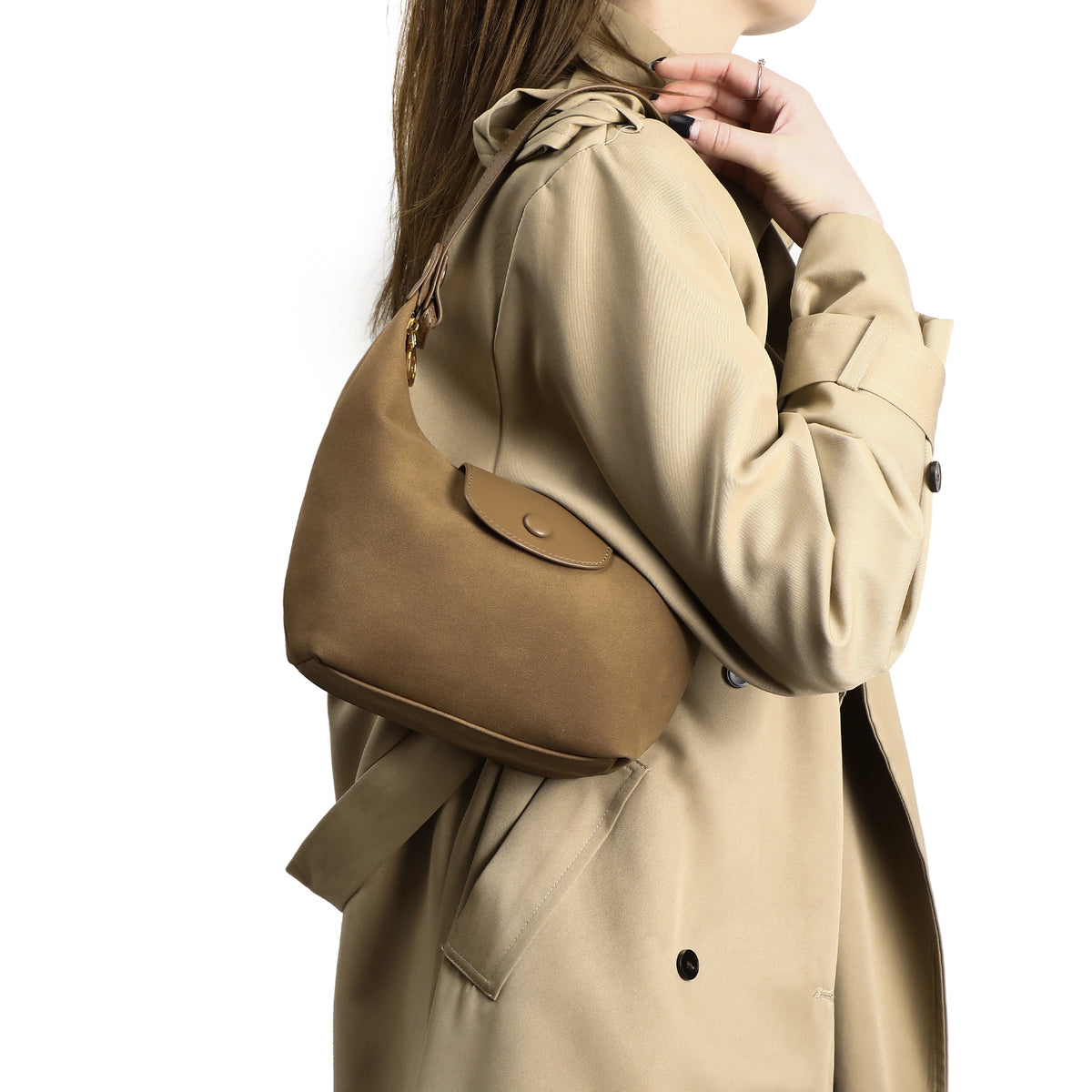 Women's Dragon Inlaid High-grade Fashion Lunch Suede Flap Women's Shoulder Bag