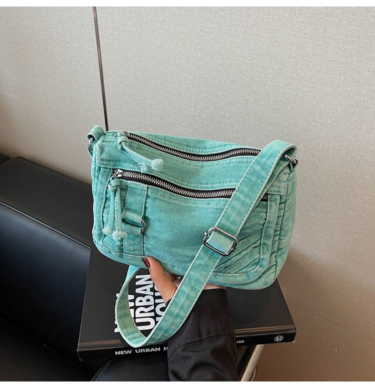 Women's Fashion Denim Urban Simple College Style Women's Messenger Bag