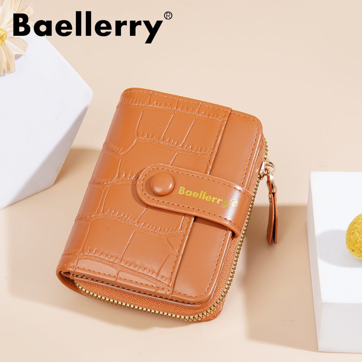 Women's Short Fashion Zipper Niche Stone Pattern Ladies Wallet