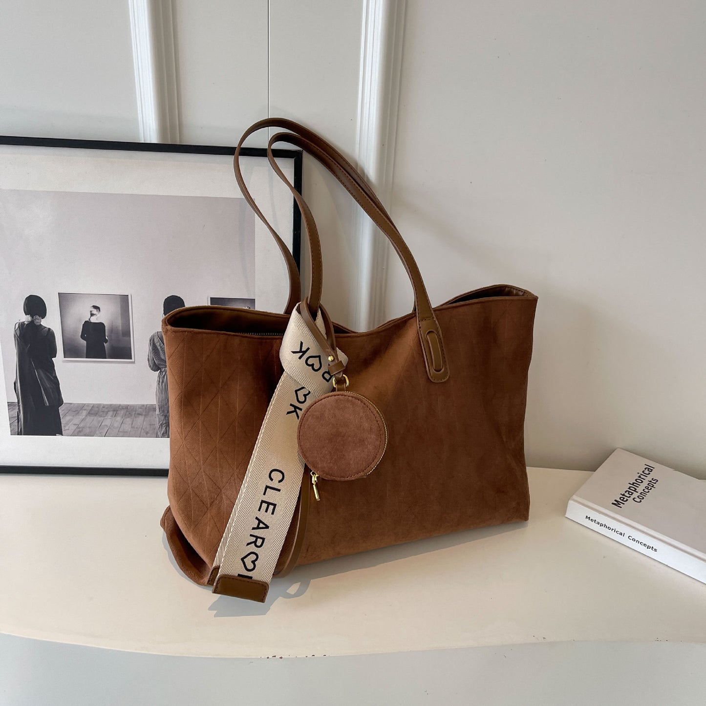 French Entry Lux Retro Large Capacity Totes Suede Fashion Tote Bags