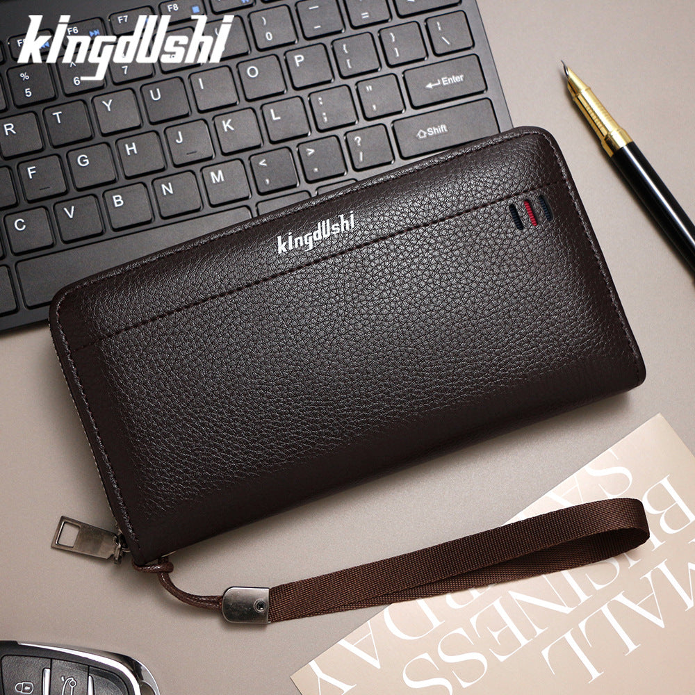 Men's Wholesale Litchi Pattern Large Capacity Multiple Slots Long Men's Wallet