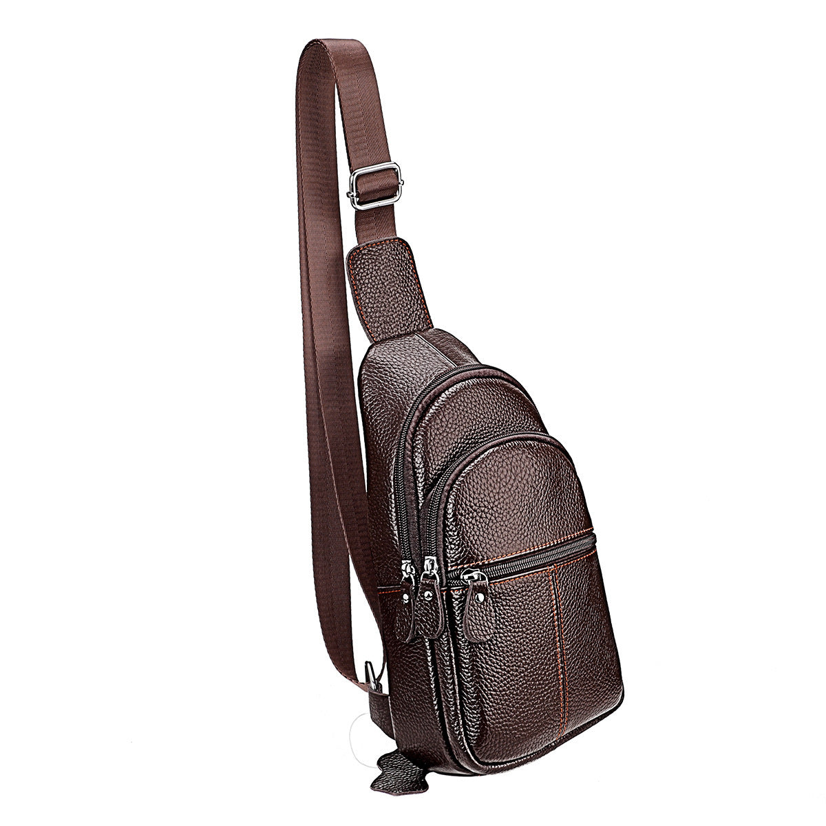 Men's Leisure Top Layer Cowhide Tourism Large Men's Chest Bags
