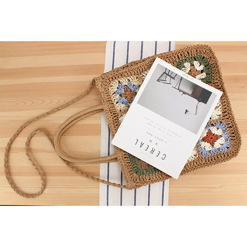 Women's Bohemian Style Woven Handmade Crochet Stitching Crossbody Bags