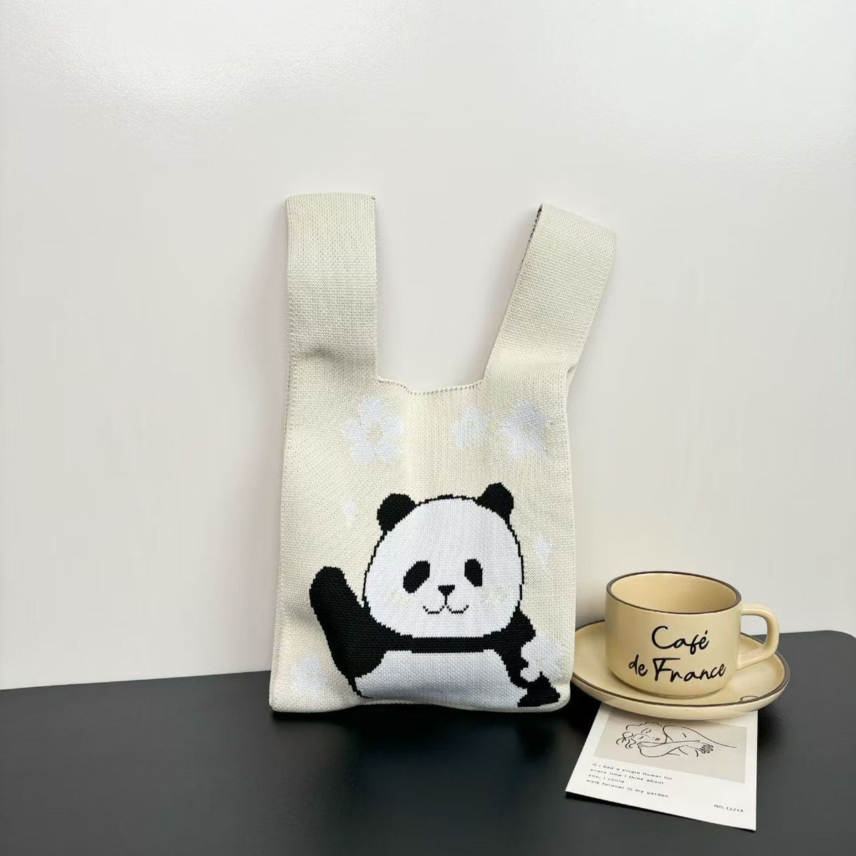 Women's Cute Panda Knitted Gift Niche High-grade Women's Handbag