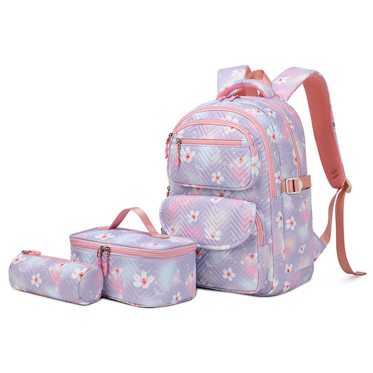 Printed Three-piece Set Clear Sweet Fashion Elementary School Students' Schoolbags