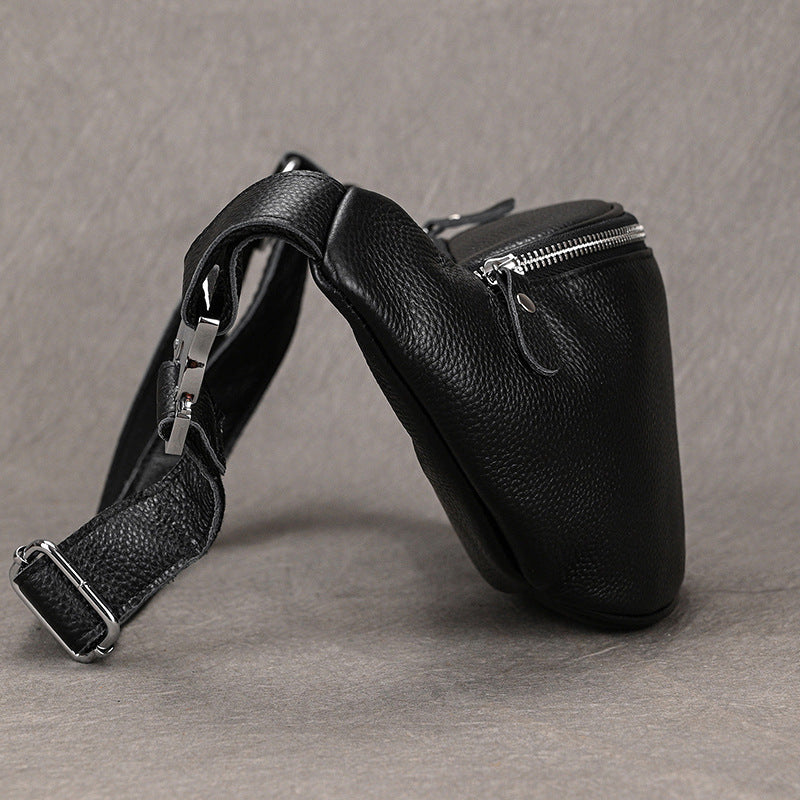 Men's Classy Innovative Genuine Leather Black Men's Waist Packs