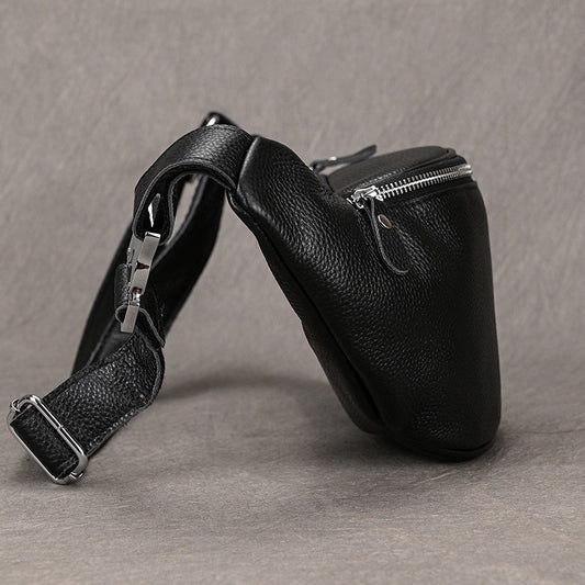 Men's Classy Innovative Genuine Leather Black Men's Waist Packs