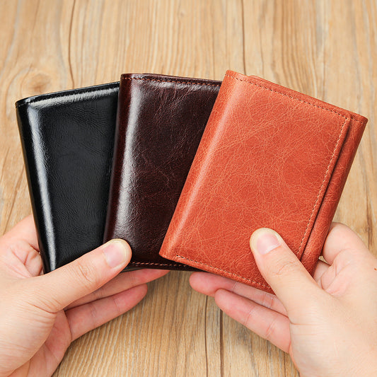 Men's American Gold Clip Swiping Multiple Slots Short Men's Wallets