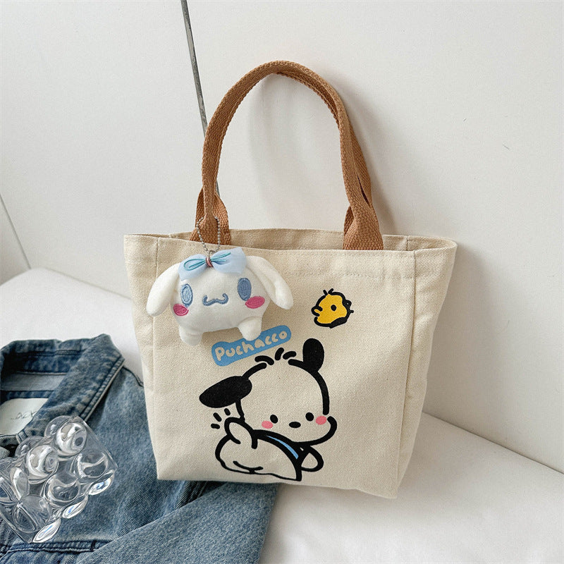 Canvas Cute Style Commuting Hand Lunch Design Women's Handbag