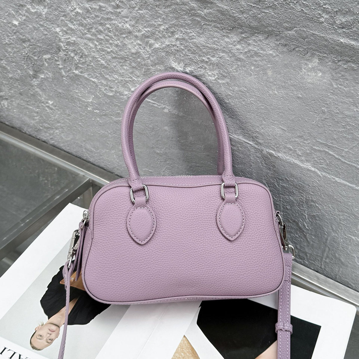 First Layer Cowhide Commute Trendy Portable Cell Genuine Ladies Bags