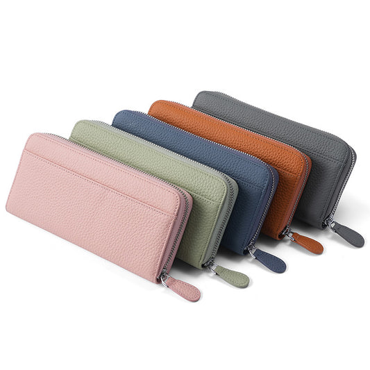 Women's & Men's & Genuine Leather Credit Long Clutch Purses