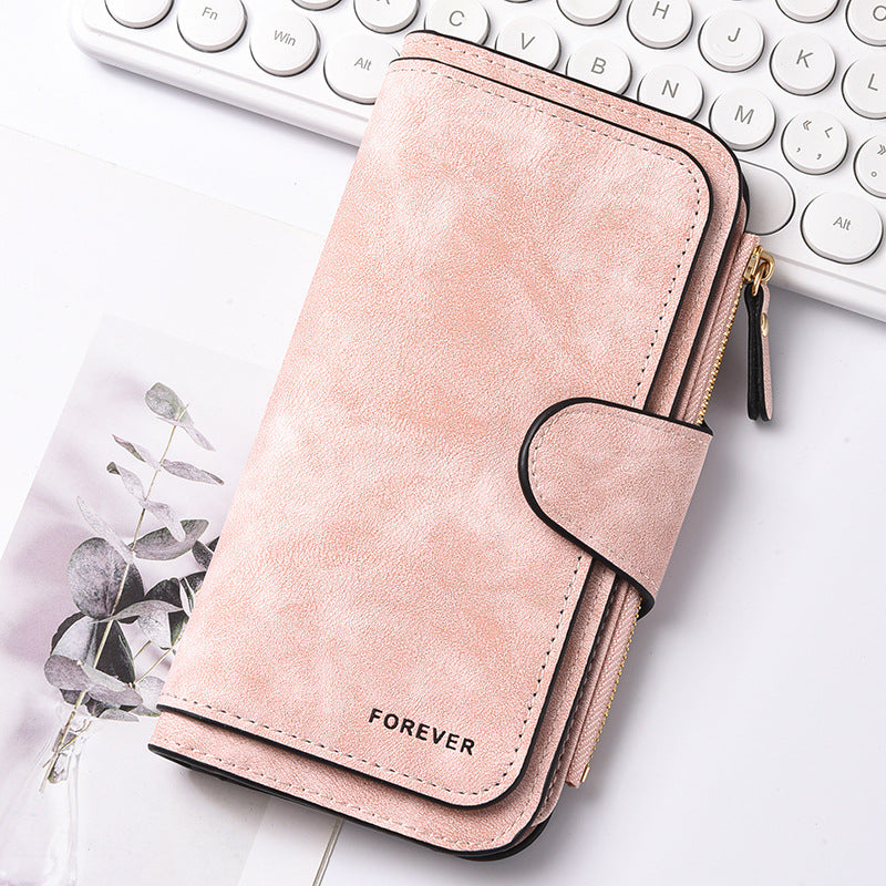 Women's Fashion Long Leather Hidden Hook Retro Ladies Wallet