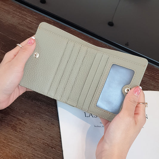 Women's Short Genuine Leather Compact One Thin Ladies Wallets