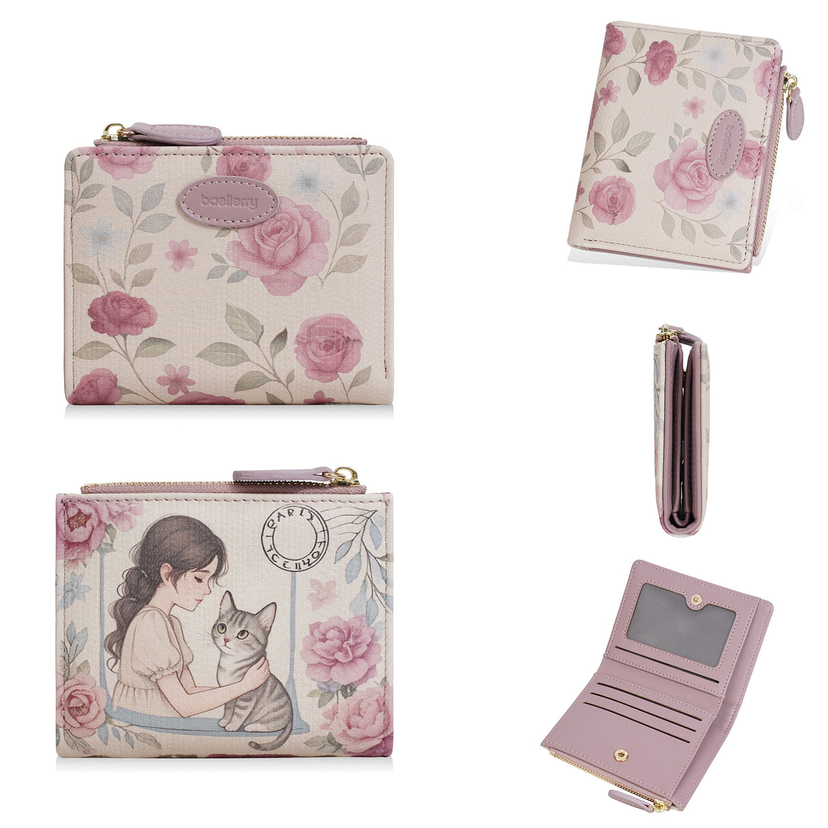 Women's Source Short Retro Artistic Personalized Printing Design Coin Purses