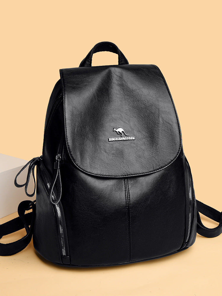 Women's Leather Large Capacity Fashion Mother Going Backpacks