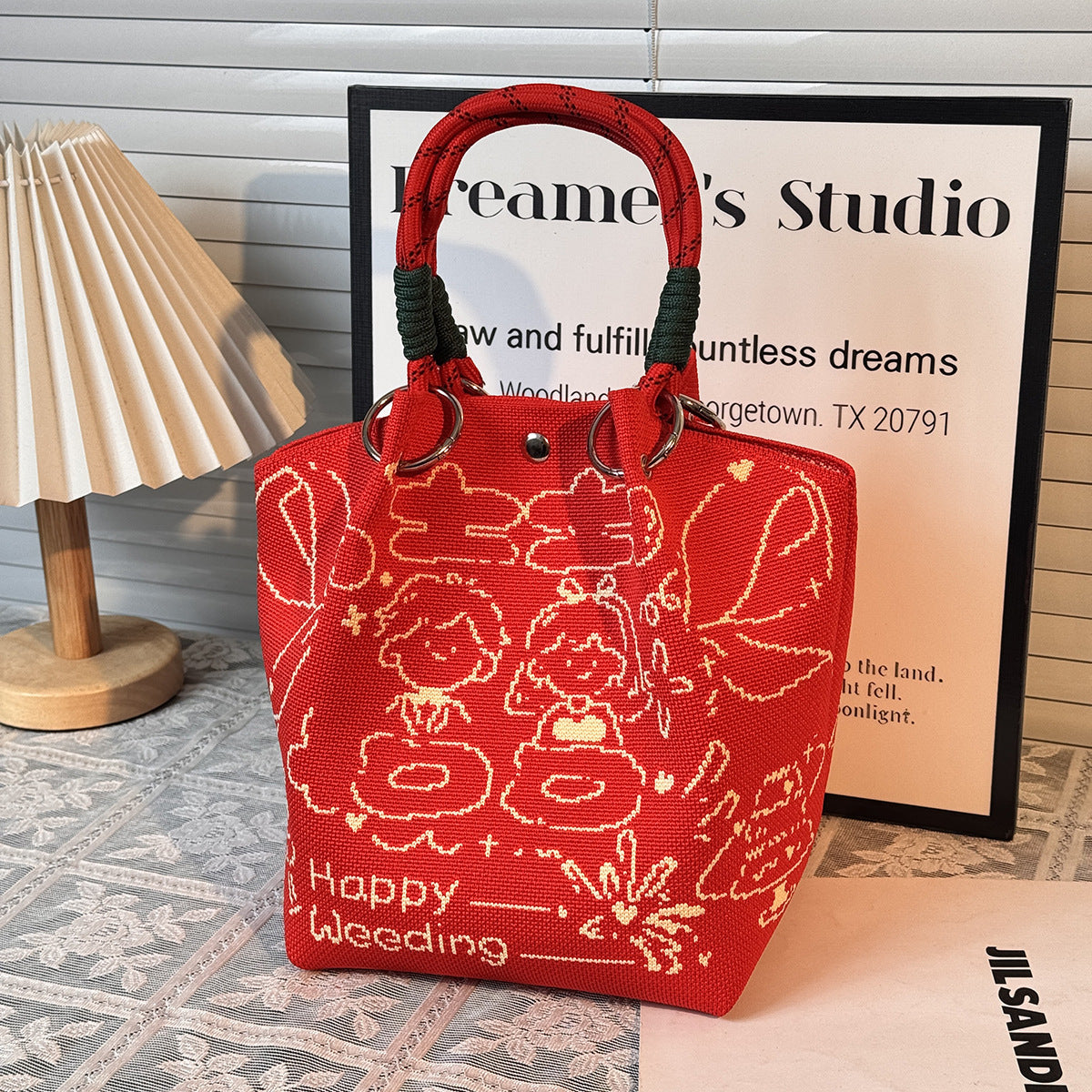 Festival Knitted Portable Out Large Capacity Women's Handbag