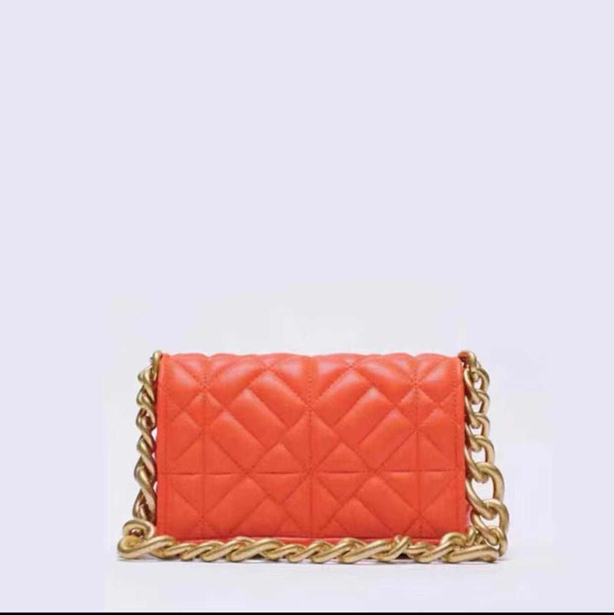 Check Thick Chain Quilted Rice Word Crossbody Bags