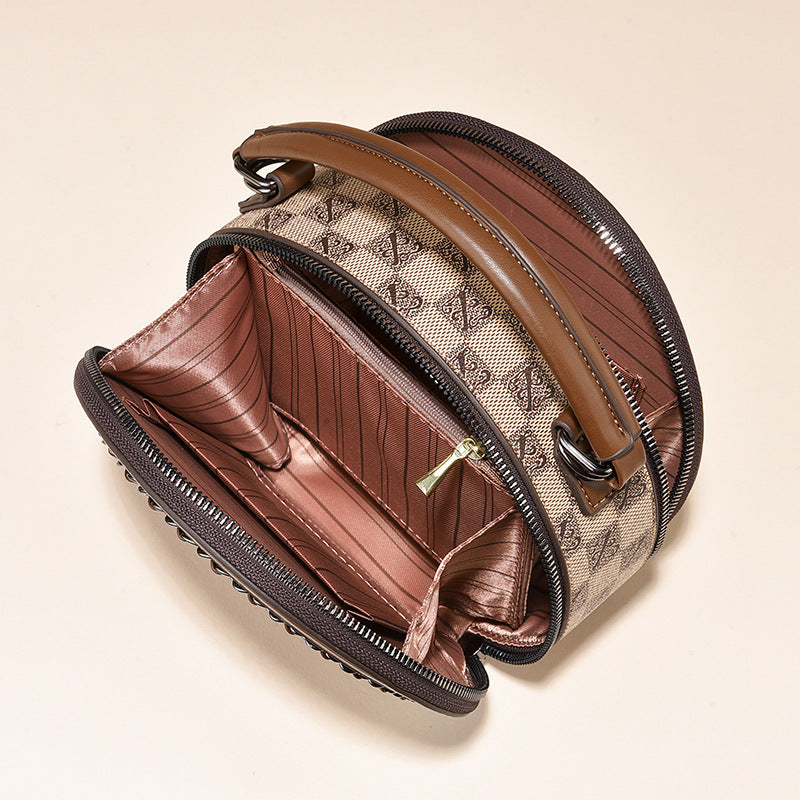 Women's Advanced Texture Spring Korean Fashion Round Shoulder Bags