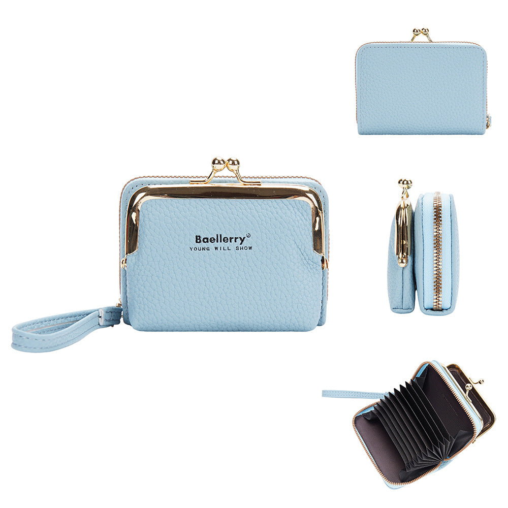 Women's Portable Zipper Expanding Mini Mouth Ladies Wallet