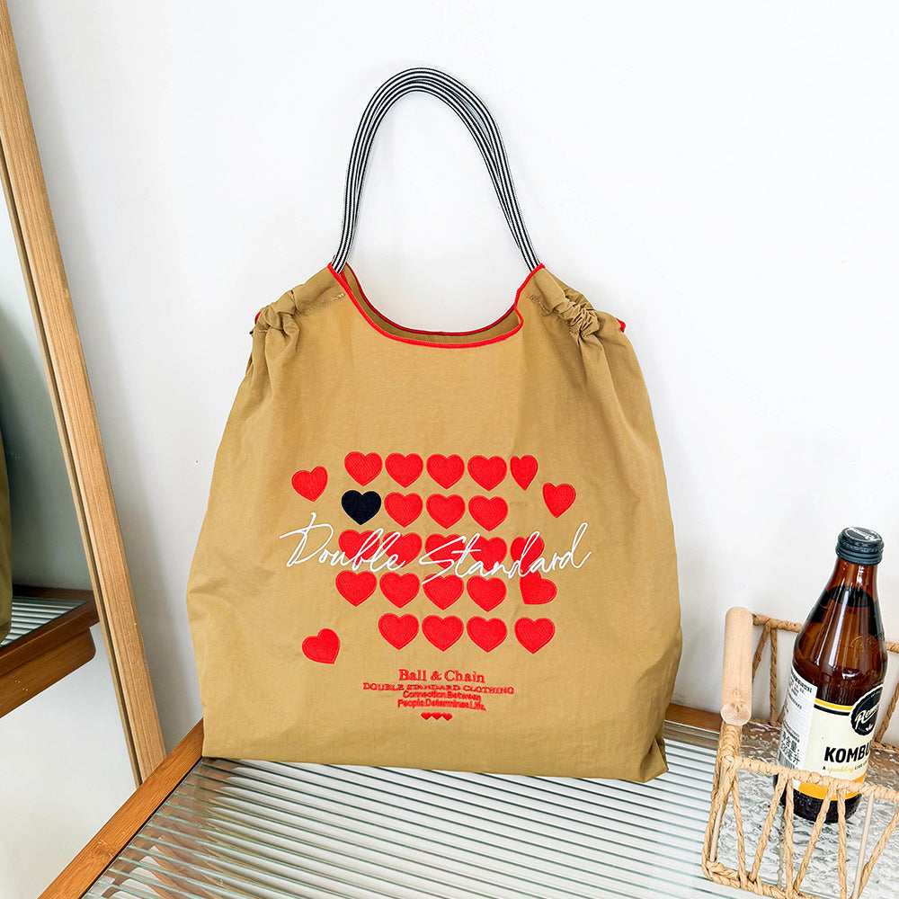 Environmental Protection Waterproof Nylon Embroidery Fashion Large Bags