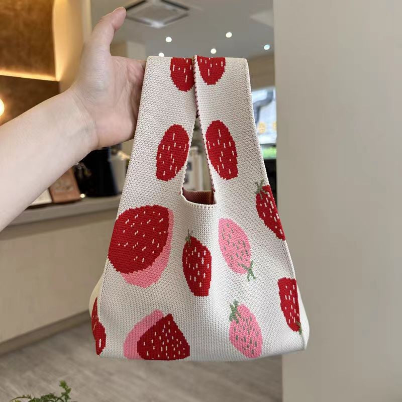 Fashion Style Knitted Hand Shopping Portable Women's Handbag
