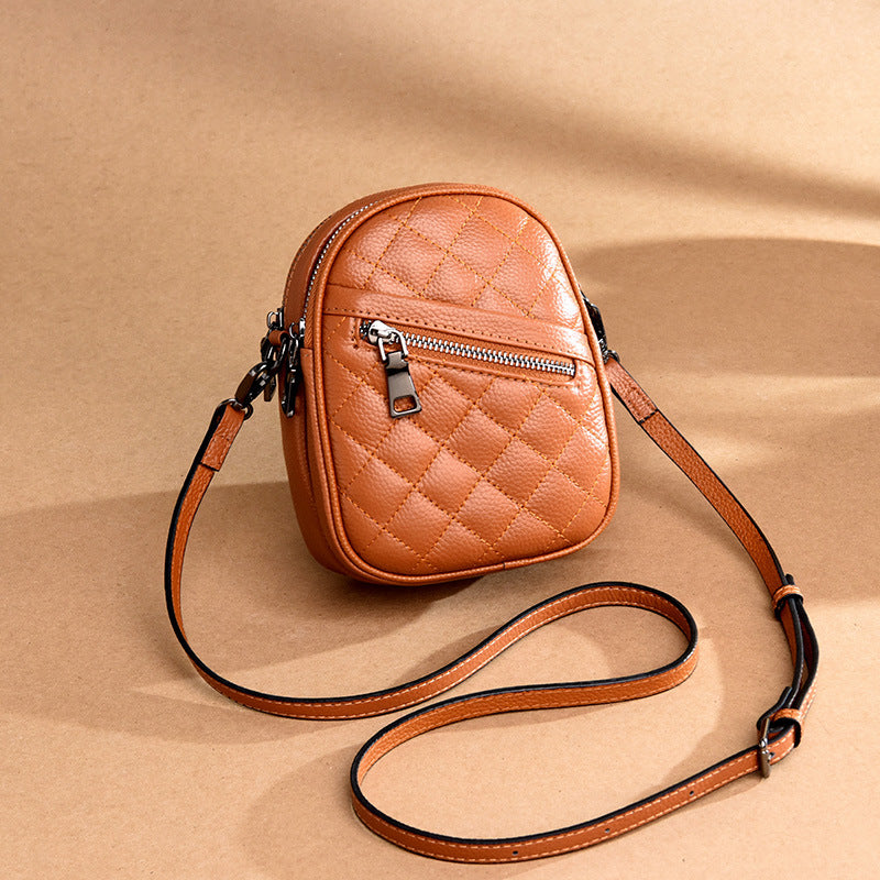 Women's Glamorous Leather Simple Mini Cowhide Crossbody Bags