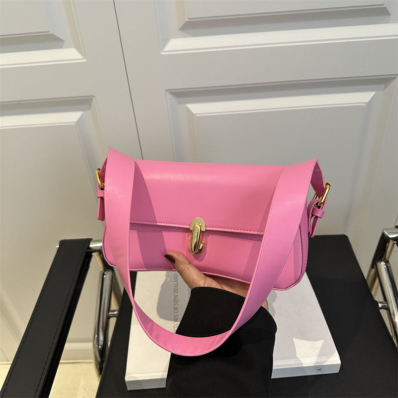 Women's Portable Underarm French Style Personality Fashion Retro Lock