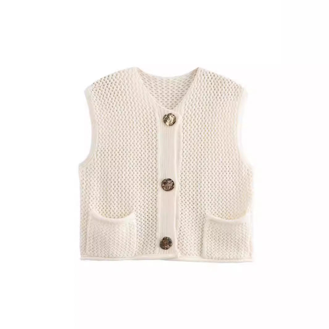 Women's Autumn Fashion Elegance Sleeveless Round Neck Vests