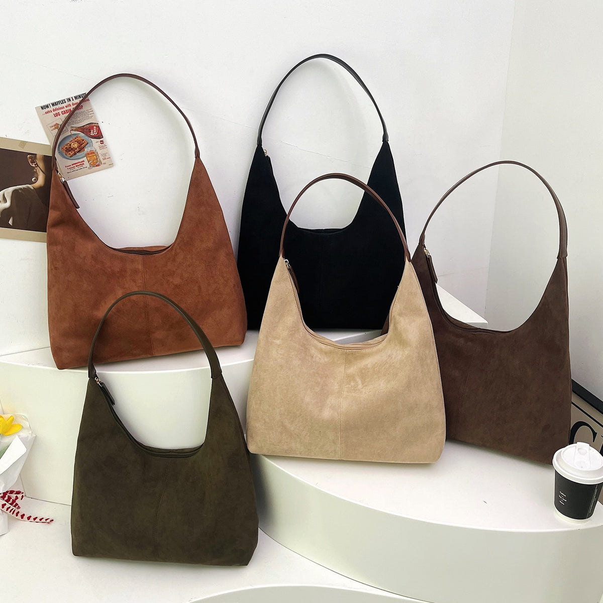 Large Capacity Retro Frosted Underarm Simple Fashion Women's Shoulder Bag