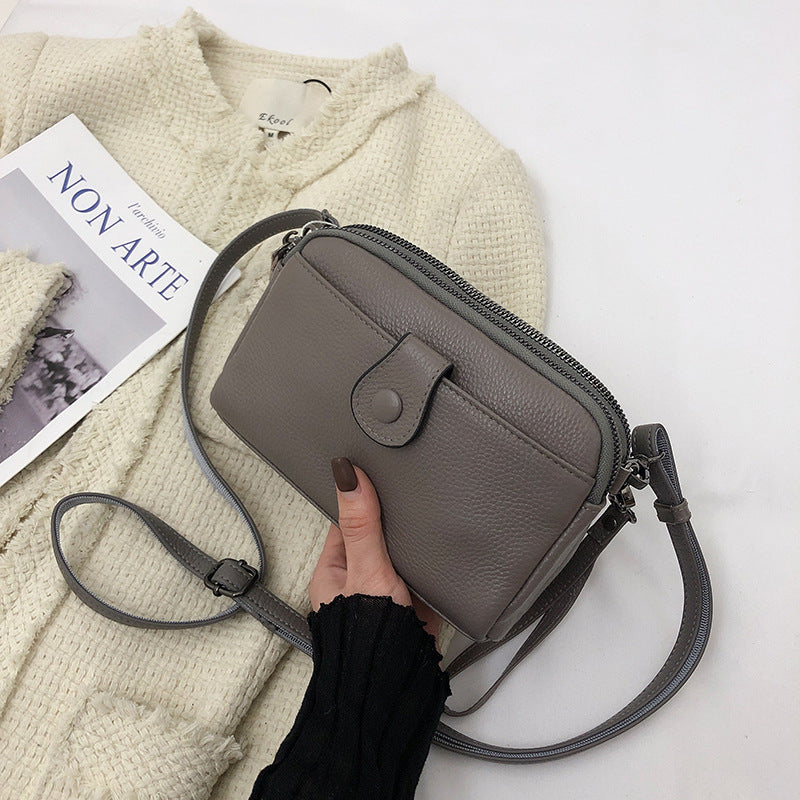 Women's Cattlehide Leather Surface Mini Simple Mom Crossbody Bags