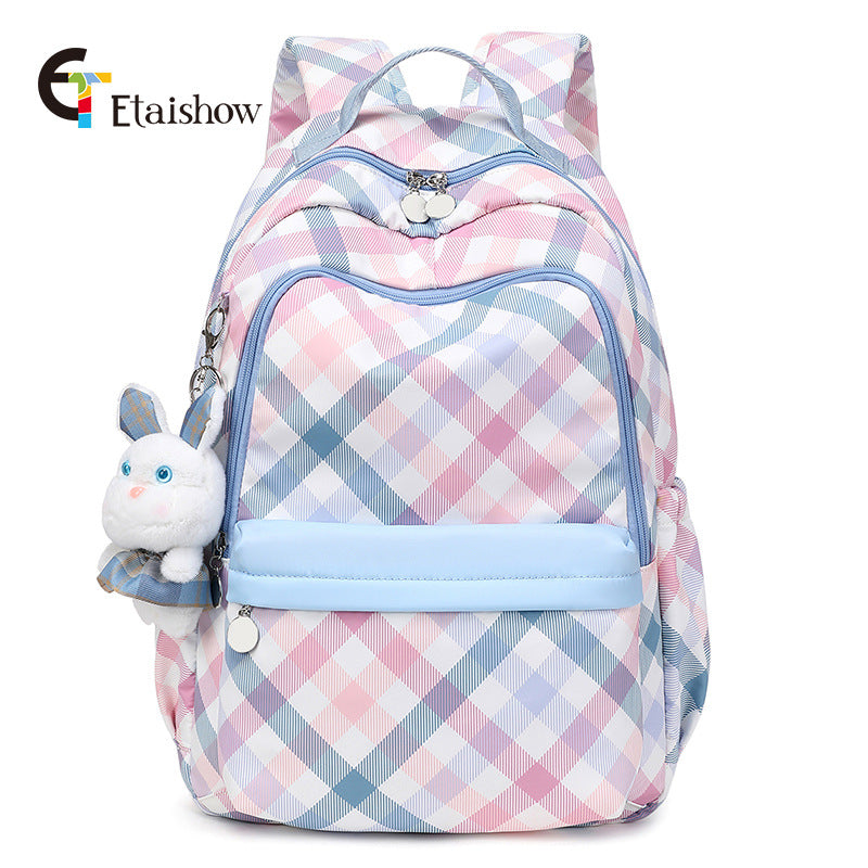 Women's For Junior Cute Cat Print Large Backpacks