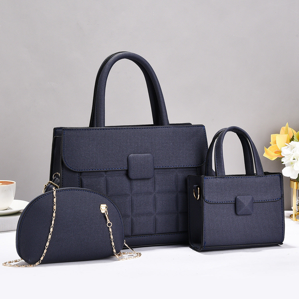 Pattern Simple Advanced Large Capacity Contrast Color Handbags