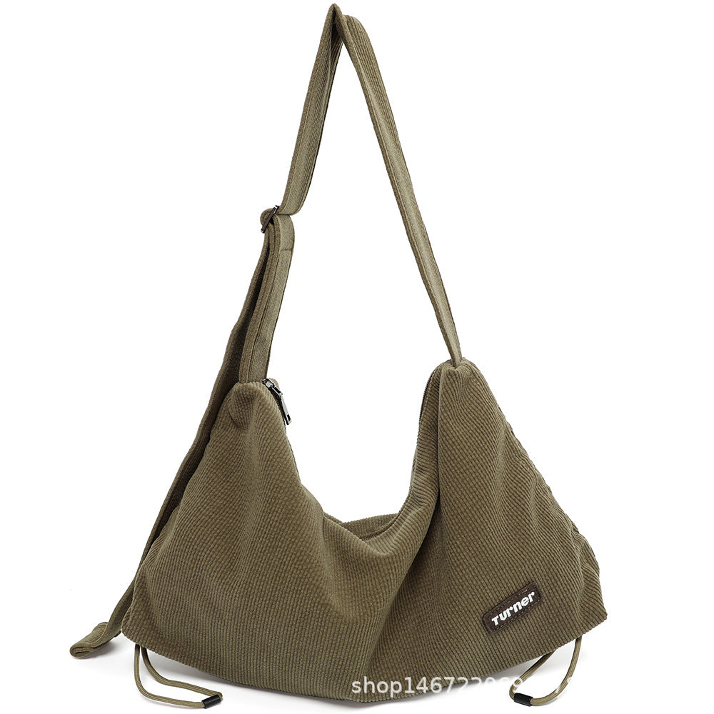 Women's Corduroy Fashion Popular Canvas High Sense Crossbody Bags
